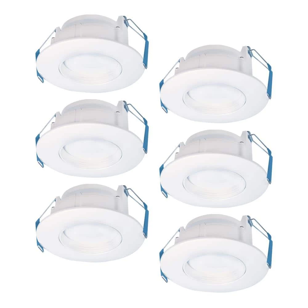 4 in. Selectable CCT Canless Integrated LED New Construction or Remodel Recessed Adjustable Gimbal Kit (6-Pack) by Halo 3 4 in. Selectable CCT Canless Integrated LED New Construction or Remodel Recessed Adjustable Gimbal Kit (6-Pack) by Halo