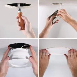 6 in. Selectable CCT Canless Integrated LED New Construction or Remodel Recessed Adjustable Gimbal Kit (6-Pack) by Halo -Halo Shop halo recessed lighting kits ra6dm 6pk 44 1000