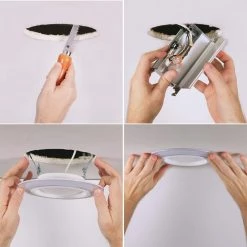 RL6-DM 6 in. White New Construction Integrated LED Recessed Night Light Retrofit Module Kit w/Selectable CCT 1000 Lumens by Halo -Halo Shop halo recessed lighting kits rl6069nlwhdmr 76 1000