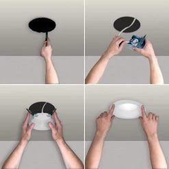 RL 6 in. Color Selectable New Construction or Remodel Canless Recessed Integrated LED Kit with Mount Frame (4-Pack) by Halo -Halo Shop halo recessed lighting kits rl6dm hl6rsmf 4pk 44 1000