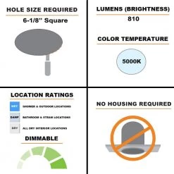 SMD-DM 4 in. Square 5000K Remodel Canless Recessed Integrated LED Kit by Halo -Halo Shop halo recessed lighting kits smd4s6950whdm 66 1000
