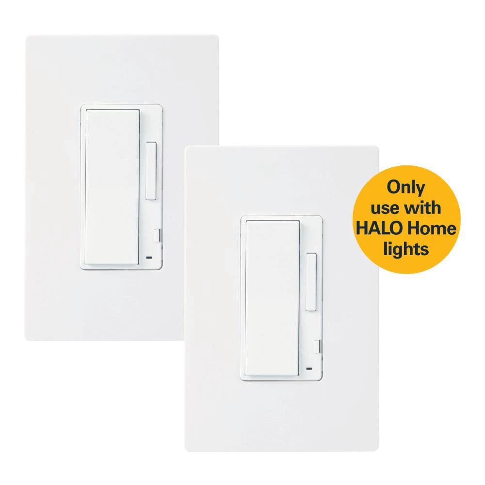 White In-Wall Accessory Dimmer for Use with Home Lights by HALO Home (2-Pack) 8 White In-Wall Accessory Dimmer for Use with Home Lights by HALO Home (2-Pack) - Image 6