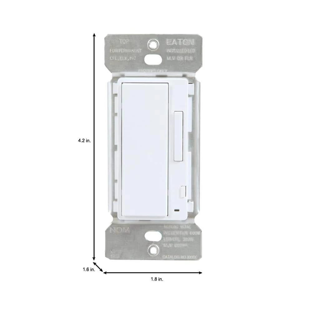 White In-Wall Accessory Dimmer for Use with Home Lights by HALO Home (2-Pack) 4 White In-Wall Accessory Dimmer for Use with Home Lights by HALO Home (2-Pack) - Image 2