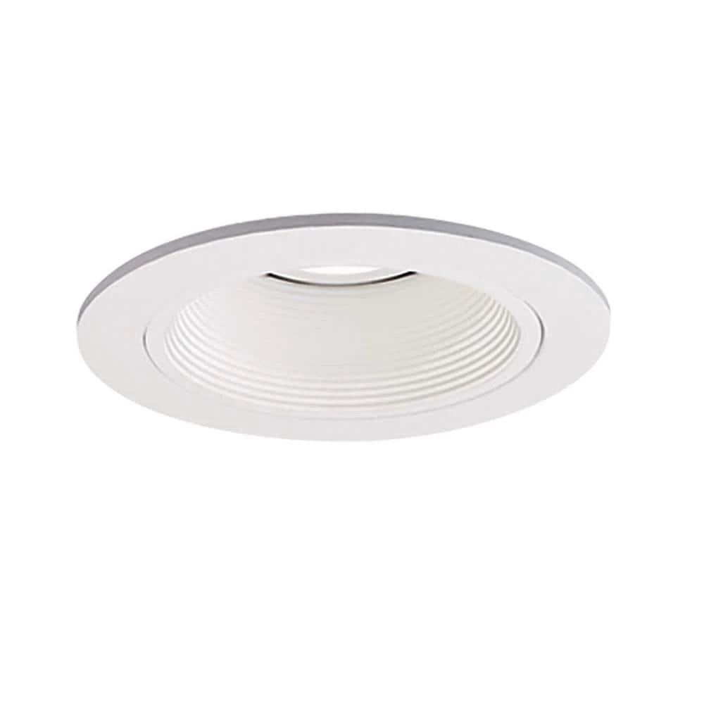 Low-Voltage 4 in. White Recessed Ceiling Light Trim with White Coilex Baffle by Halo 3 Low-Voltage 4 in. White Recessed Ceiling Light Trim with White Coilex Baffle by Halo