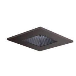 3 in. Tuscan Bronze Recessed Ceiling Light Square Trim with Regressed Lens and Black Baffle, Wet Rated Shower Light by Halo