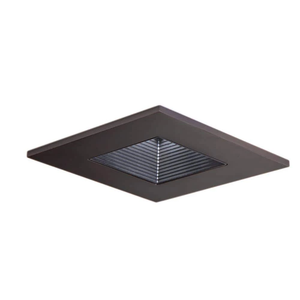 3 in. Tuscan Bronze Recessed Ceiling Light Square Trim with Regressed Lens and Black Baffle, Wet Rated Shower Light by Halo 3 3 in. Tuscan Bronze Recessed Ceiling Light Square Trim with Regressed Lens and Black Baffle, Wet Rated Shower Light by Halo