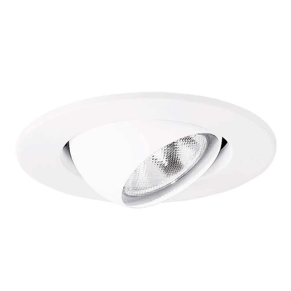 E26 Series 4 in. White Recessed Ceiling Light Adjustable Eyeball Trim with 30-degree tilt by Halo 3 E26 Series 4 in. White Recessed Ceiling Light Adjustable Eyeball Trim with 30-degree tilt by Halo