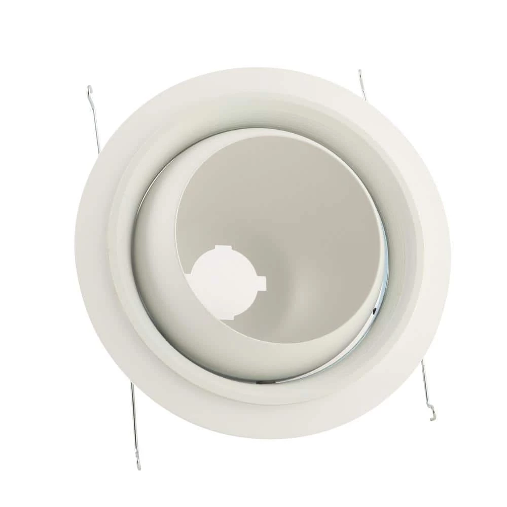 6 in. White Recessed Ceiling Light Trim with Regressed Adjustable Eyeball by Halo 6 6 in. White Recessed Ceiling Light Trim with Regressed Adjustable Eyeball by Halo - Image 4