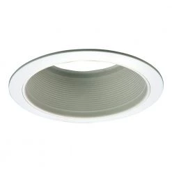 E26 Series 6 in. White Recessed Ceiling Light Fixture Trim with White Straight Side Metal Baffle by Halo