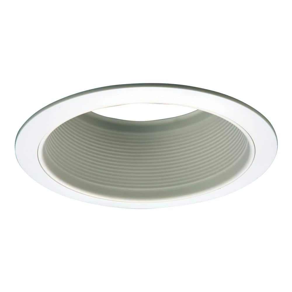 E26 Series 6 in. White Recessed Ceiling Light Fixture Trim with White Straight Side Metal Baffle by Halo 3 E26 Series 6 in. White Recessed Ceiling Light Fixture Trim with White Straight Side Metal Baffle by Halo