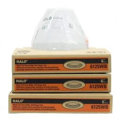 E26 Series 6 in. White Recessed Ceiling Light Full Cone Baffle with Self Flanged White Trim Ring by Halo -Halo Shop halo recessed lighting trims 6125wb c3 1000