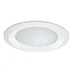 E26 Series 6 in. White Recessed Ceiling Light Fixture Trim with Frosted Glass Lens, Wet Rated Shower Light by Halo