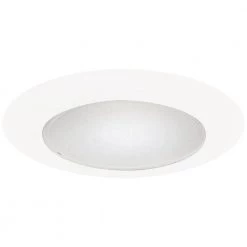 6 in. White Recessed Ceiling Light Albalite Glass Lens Trim by Halo