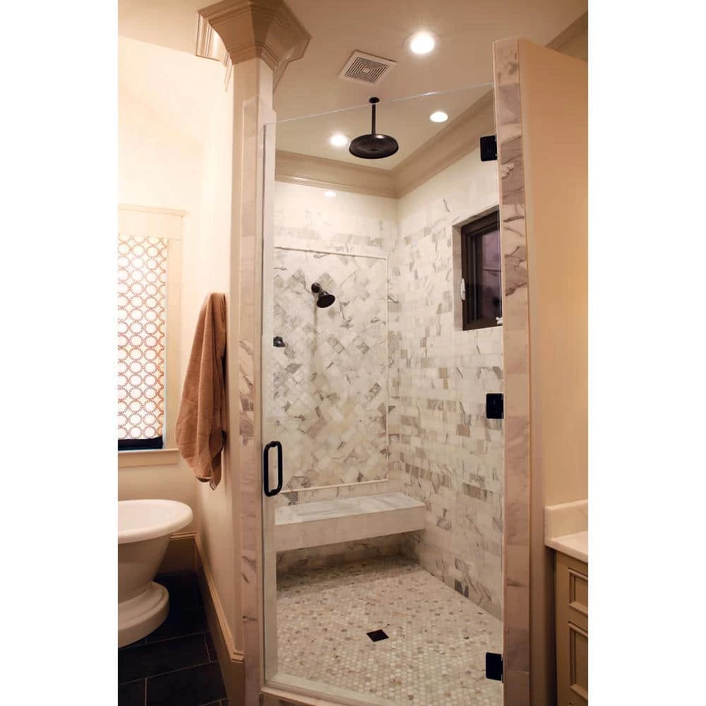 6 in. White Recessed Ceiling Light Trim with Albalite Glass Lens, Wet Rated Shower Light by Halo 5 6 in. White Recessed Ceiling Light Trim with Albalite Glass Lens, Wet Rated Shower Light by Halo - Image 3