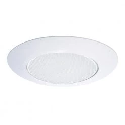 6 in. White Recessed Ceiling Light Trim with Albalite Glass Lens, Wet Rated Shower Light by Halo