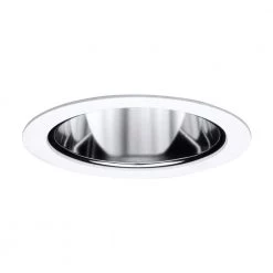 4 in. Satin White Recessed Ceiling Light Cone Trim with Specular Reflector by Halo