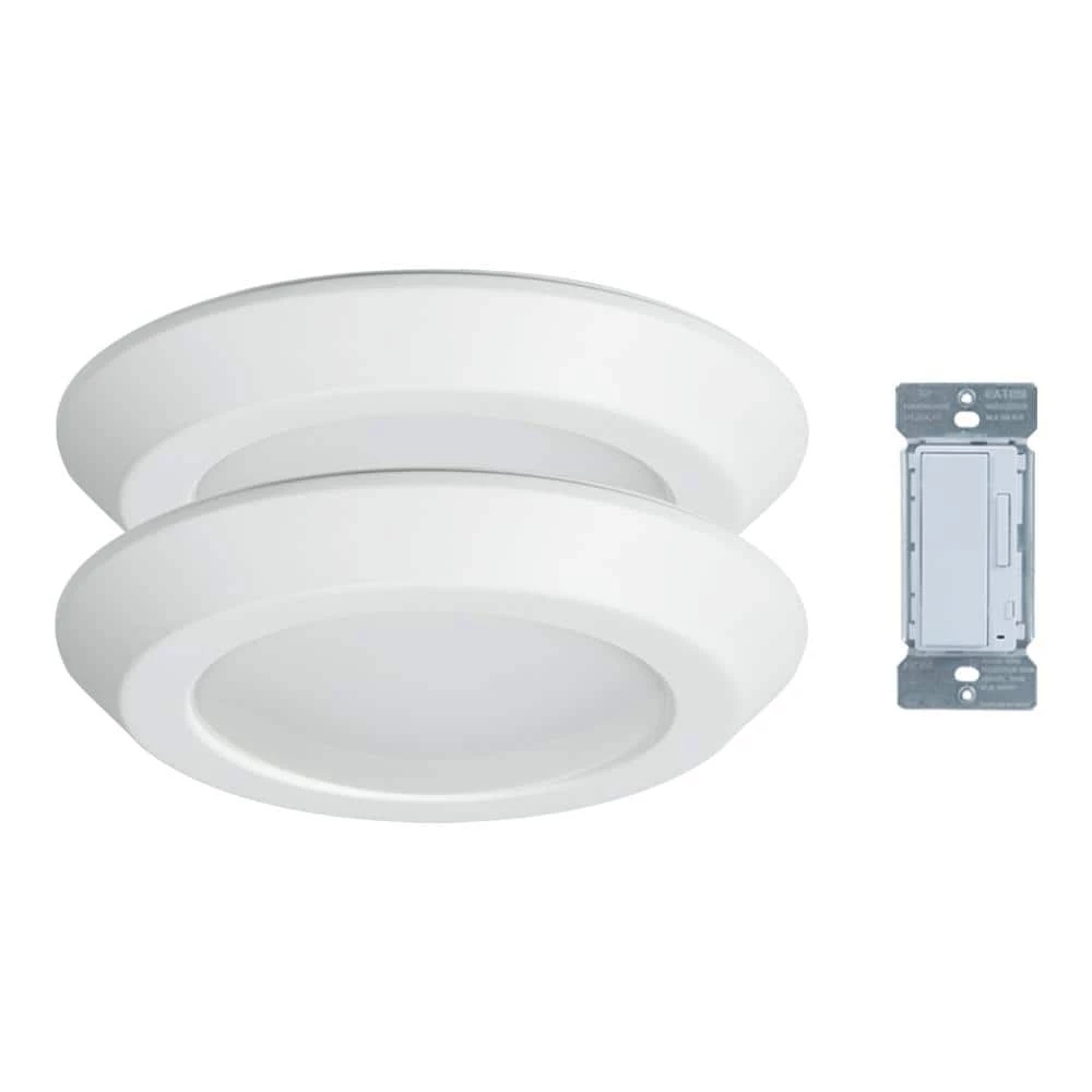 6 in. Tunable CCT Smart Integrated LED White Recessed Light Trim and In-Wall Accessory Dimmer use w/Home Lights (2-Pack) by Halo 3 6 in. Tunable CCT Smart Integrated LED White Recessed Light Trim and In-Wall Accessory Dimmer use w/Home Lights (2-Pack) by Halo