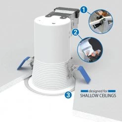 CEZ 4 in. White Recessed Light Canless EZ-Trim, Lamp-Based Direct Mount by Halo -Halo Shop halo recessed lighting trims cez4125e26wbicat 1d 1000