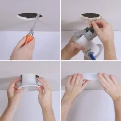 CEZ 4 in. White Recessed Light Canless EZ-Trim, Lamp-Based Direct Mount by Halo -Halo Shop halo recessed lighting trims cez4125e26wbicat 1f 1000