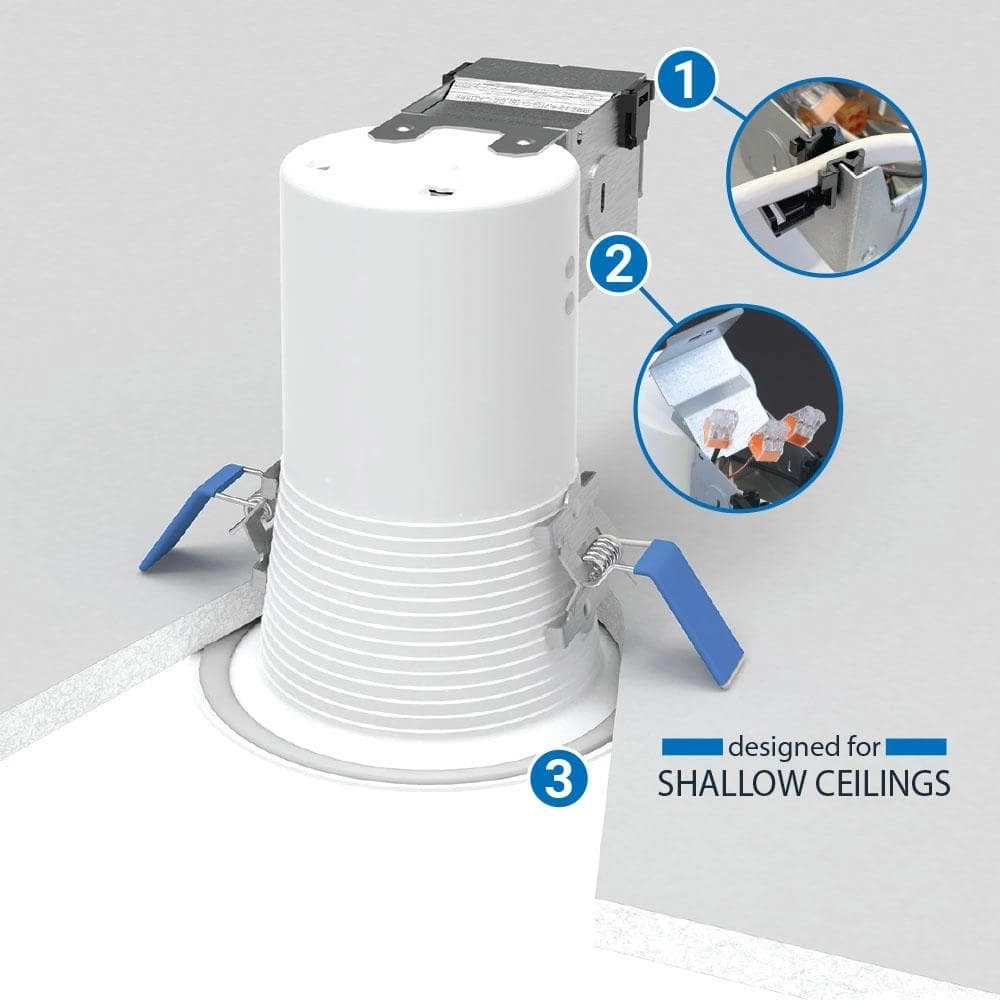 CEZ 4 in. White Recessed Light Canless EZ-Trim GU10 Lamp-Based Direct Mount by Halo 6 CEZ 4 in. White Recessed Light Canless EZ-Trim GU10 Lamp-Based Direct Mount by Halo - Image 4