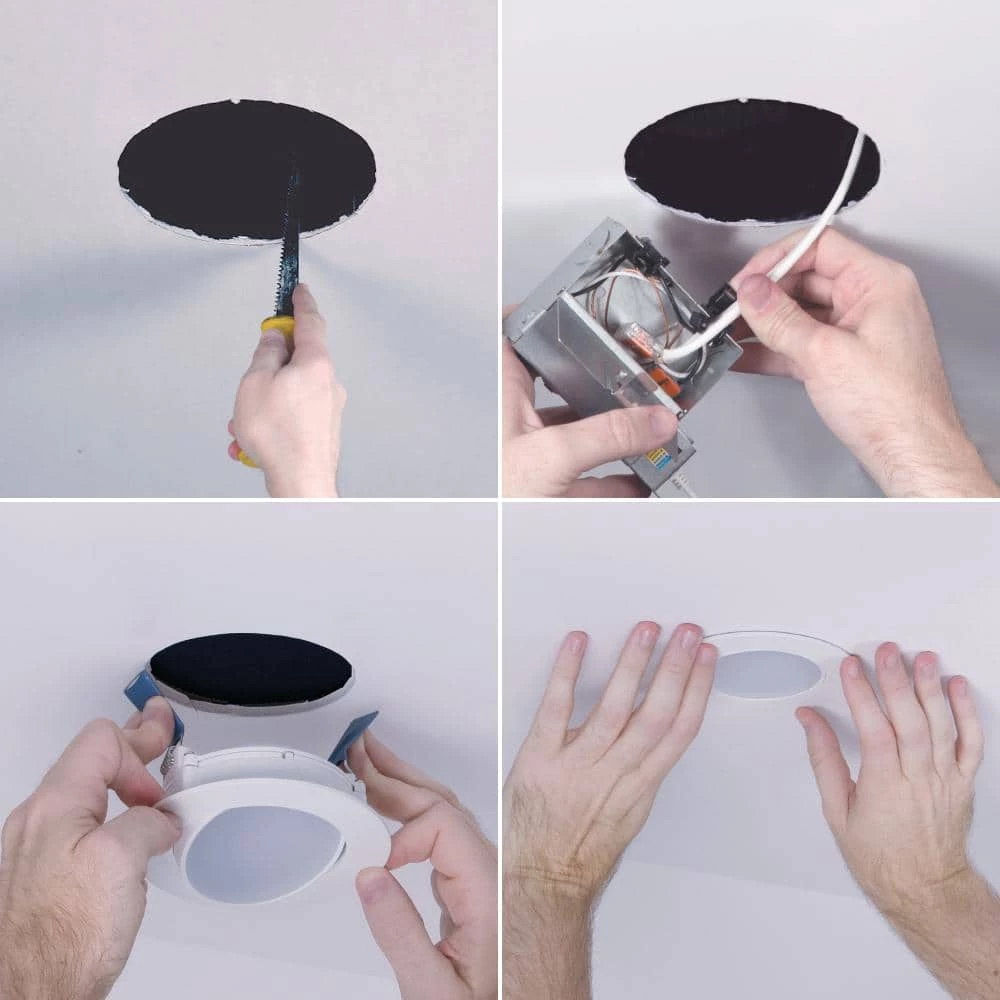 HLA 4 in. Color Selectable (2700K-5000K) Canless Recessed Narrow Beam Adjustable Gimbal Trim Integrated LED Kit by Halo 7 HLA 4 in. Color Selectable (2700K-5000K) Canless Recessed Narrow Beam Adjustable Gimbal Trim Integrated LED Kit by Halo - Image 5