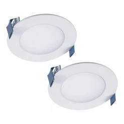 4 in. 2700K-5000K Tunable CCT Smart Integrated LED White Recessed Light, Round Trim (2-Pack) by Halo
