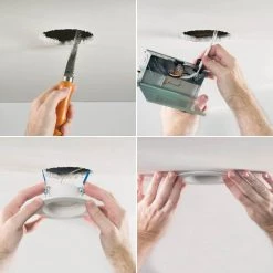 LCR4 4 in. Soft White Selectable CCT Integrated LED Recessed Light With Round Surface Mount White Trim Retrofit Module by Halo -Halo Shop halo recessed lighting trims lcr4129fse010mw 66 1000