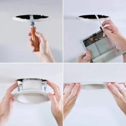 LCR6 6 in. Selectable CCT Round Canless Integrated LED White Recessed Light Retrofit Module Trim, 2100 Lumens by Halo 15 LCR6 6 in. Selectable CCT Round Canless Integrated LED White Recessed Light Retrofit Module Trim, 2100 Lumens by Halo -Halo Shop halo recessed lighting trims lcr6219fse010mw 66 1000