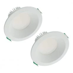 8 in. Selectable CCT Canless Integrated LED White Recessed Light Retrofit Round Surface Mount Trim Module (2-Pack) by Halo
