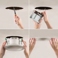 8 in. Selectable CCT Canless Integrated LED White Recessed Light Retrofit Round Surface Mount Trim Module (2-Pack) by Halo 15 8 in. Selectable CCT Canless Integrated LED White Recessed Light Retrofit Round Surface Mount Trim Module (2-Pack) by Halo -Halo Shop halo recessed lighting trims lcr88 2pk 66 1000