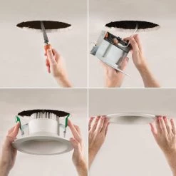 LCR8 Series 8 in. Soft White Selectable CCT Integrated LED Recessed Light with Round Surface Mount Trim Retrofit Module by Halo -Halo Shop halo recessed lighting trims lcr8809fse010mw 66 1000