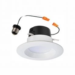 LT4 Series 4 in. Selectable CCT (3000K-5000K) Integrated LED, White Recessed Light, Dimmable Retrofit Trim by Halo