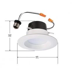 LT4 Series 4 in. Selectable CCT (3000K-5000K) Integrated LED, White Recessed Light, Dimmable Retrofit Trim by Halo -Halo Shop halo recessed lighting trims lt4069fs351ewhr c3 1000