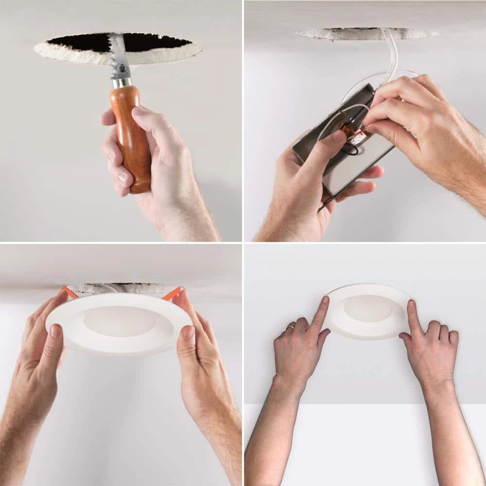 LT6 Series 6 in. Selectable CCT (3000K-5000K) Canless Integrated LED White Recessed Light Trim, Direct Mount, Dimmable by Halo 5 LT6 Series 6 in. Selectable CCT (3000K-5000K) Canless Integrated LED White Recessed Light Trim, Direct Mount, Dimmable by Halo - Image 3