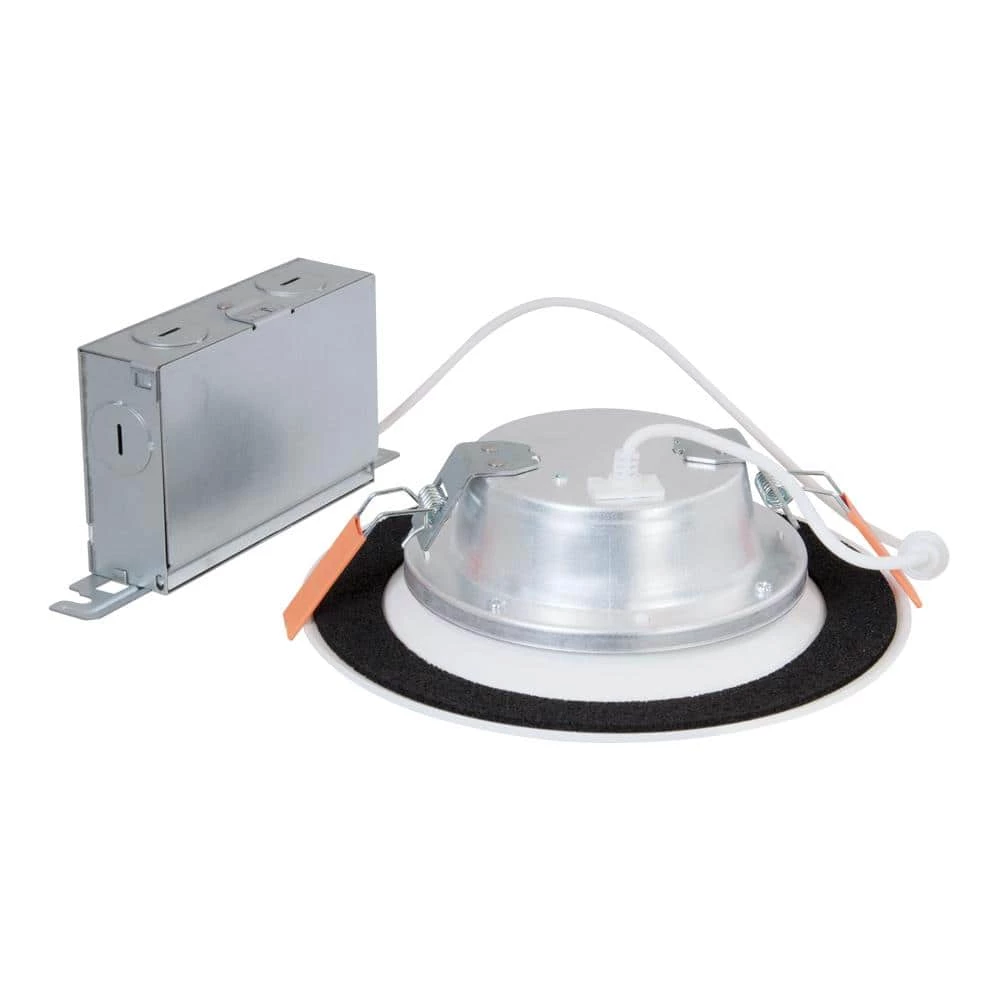 LT6 Series 6 in. Selectable CCT (3000K-5000K) Canless Integrated LED White Recessed Light Trim, Direct Mount, Dimmable by Halo 4 LT6 Series 6 in. Selectable CCT (3000K-5000K) Canless Integrated LED White Recessed Light Trim, Direct Mount, Dimmable by Halo - Image 2
