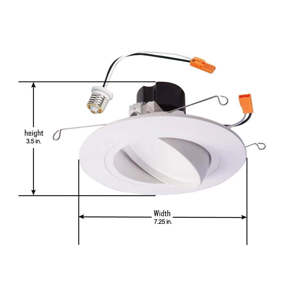 5 in. and 6 in. 3000K White Integrated LED Adjustable Gimbal Recessed Trim Module 90 CRI CCT Title 20 Compliant by Halo 4 5 in. and 6 in. 3000K White Integrated LED Adjustable Gimbal Recessed Trim Module 90 CRI CCT Title 20 Compliant by Halo - Image 2