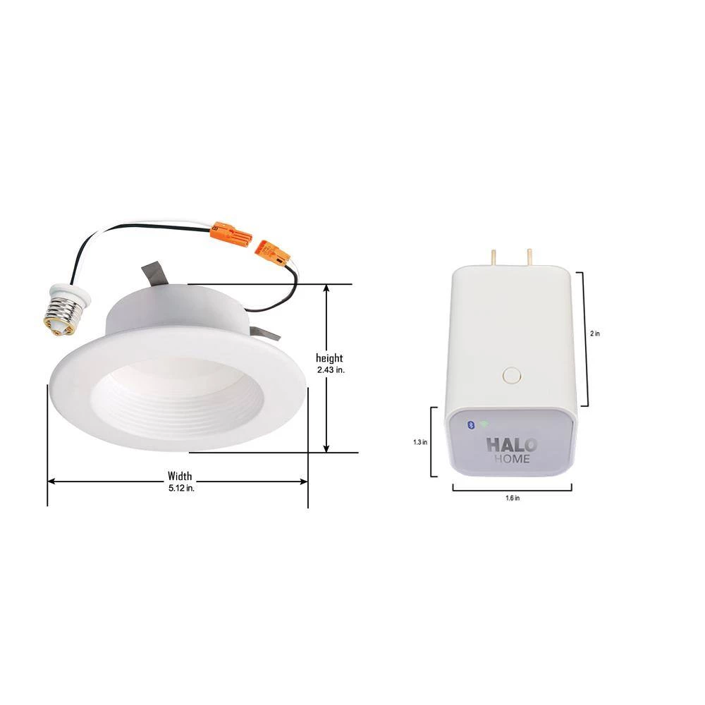 4in. Tunable CCT Smart Integrated LED Recessed Retrofit Trim (2-Pack) and Bluetooth Internet Access Bridge by HALO Home 4 4in. Tunable CCT Smart Integrated LED Recessed Retrofit Trim (2-Pack) and Bluetooth Internet Access Bridge by HALO Home - Image 2