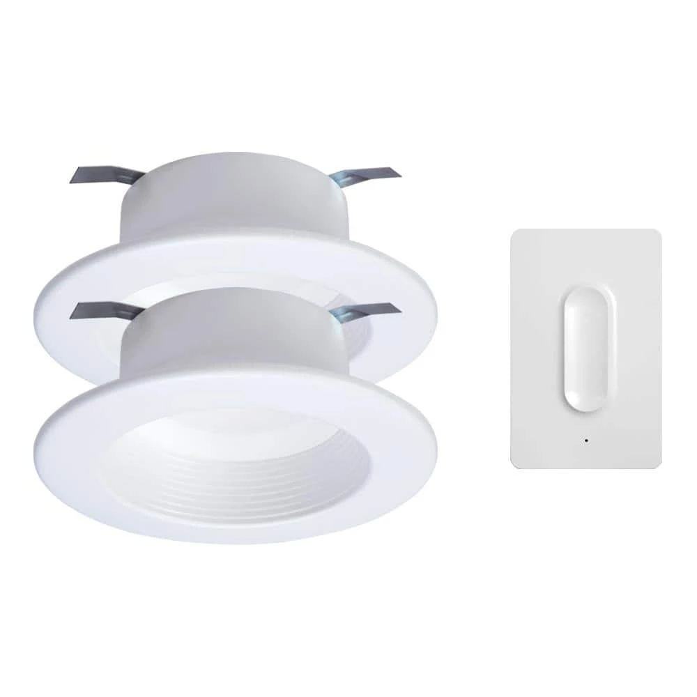4 in. Tunable CCT Bluetooth Smart Integrated LED White Recessed Light Trim, and Smart Bluetooth Dimmer Switch (2-Pack) by Halo 3 4 in. Tunable CCT Bluetooth Smart Integrated LED White Recessed Light Trim, and Smart Bluetooth Dimmer Switch (2-Pack) by Halo