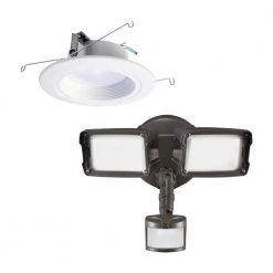 RL 5 in./6 in. Selectable CCT Integrated LED Recessed Trim and Bronze Motion Activated Outdoor Security FloodLight by Halo