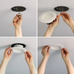 5 in. and 6 in. White Smart Bluetooth Integrated LED Recessed Downlight with Adjustable Color Temperature (2700K-5000K) by Halo -Halo Shop halo recessed lighting trims rl56069ble40awh d4 1000