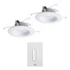 5/6in Tunable CCT Smart Integrated LED Recessed Retrofit Trim (2-Pack) and Anyplace Smart Bluetooth Dimmer by HALO Home 2 5/6in Tunable CCT Smart Integrated LED Recessed Retrofit Trim (2-Pack) and Anyplace Smart Bluetooth Dimmer by HALO Home -Halo Shop halo recessed lighting trims rl56069hwas1ble40awh2pk 64 1000