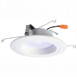5 in. and 6 in. 3000K White Integrated LED Recessed Ceiling Light Fixture Retrofit Downlight Trim at 90 CRI, Soft White by Halo