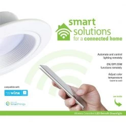 RL 5 in. and 6 in. White Wireless Smart Integrated LED Recessed Downlight Ceiling Fixture Selectable Color Temperature by Halo -Halo Shop halo recessed lighting trims rl560whzha69 66 1000