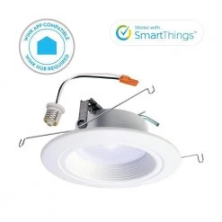 RL 5 in. and 6 in. White Wireless Smart Integrated LED Recessed Downlight Ceiling Fixture Selectable Color Temperature by Halo -Halo Shop halo recessed lighting trims rl560whzha69 77 1000
