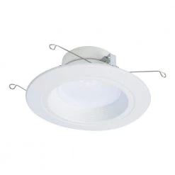 RL56 Series 5/6 in. Daylight White Selectable CCT Integrated LED White Recessed Light with Baffle White Trim 1221 Lumens by Halo