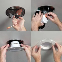 RL56 Series 5/6 in. Daylight White Selectable CCT Integrated LED White Recessed Light with Baffle White Trim 1221 Lumens by Halo -Halo Shop halo recessed lighting trims rl56129s1ewhr 76 1000