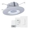 5 in./6 in. Tunable CCT Smart Alexa Voice Integrated LED Recessed White Trim with Dimmer and Bridge Kit by Halo -Halo Shop halo recessed lighting trims rl56hvahiwac 64 1000