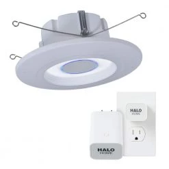 RL56 Series 5 in./6 in. Tunable CCT Smart Alexa Voice Integrated LED Recessed White Trim with Bridge by Halo