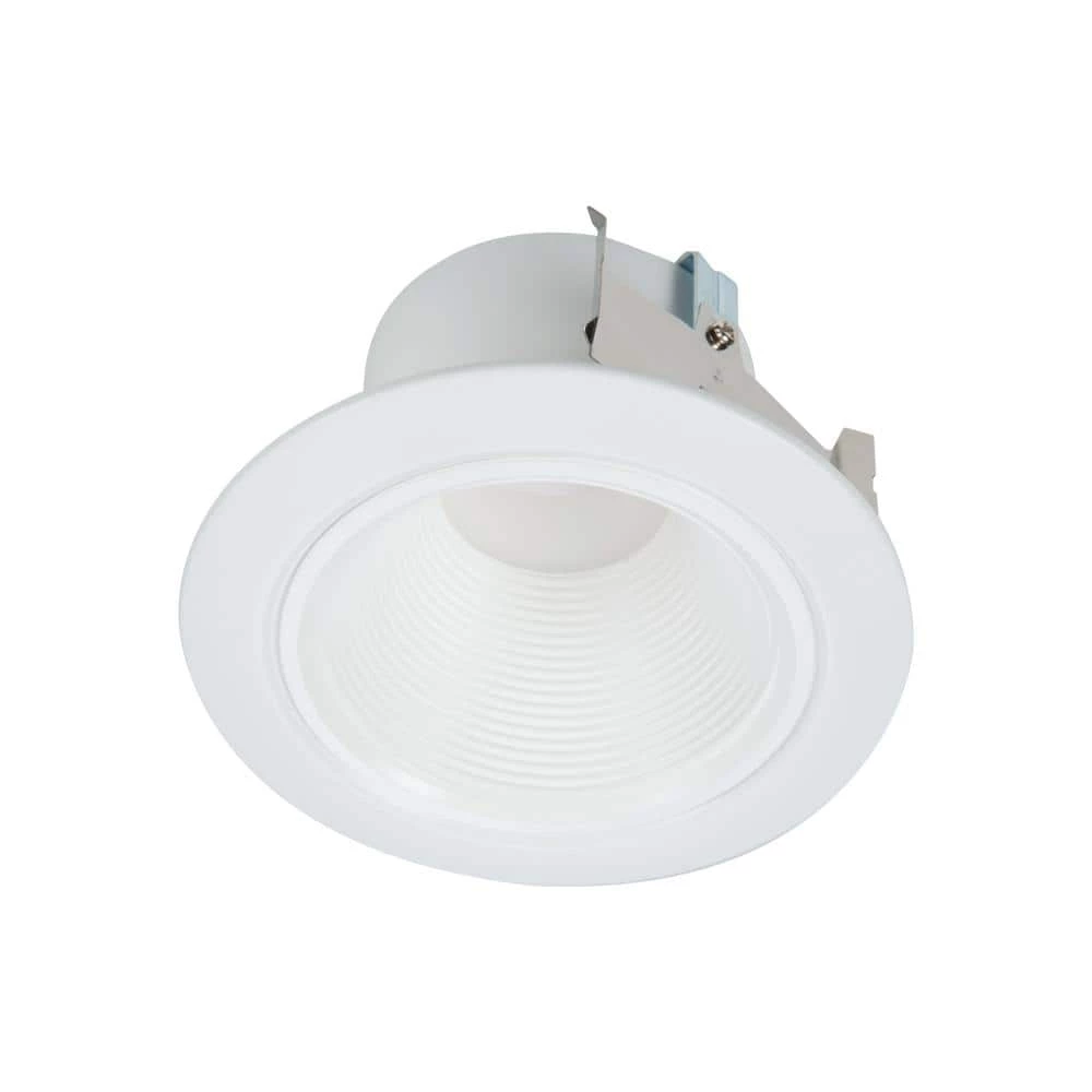 RL 4 in. White Integrated LED Recessed Ceiling Light Retrofit Trim at 3000K Soft White, Deep Baffle for Low Glare by Halo 3 RL 4 in. White Integrated LED Recessed Ceiling Light Retrofit Trim at 3000K Soft White, Deep Baffle for Low Glare by Halo