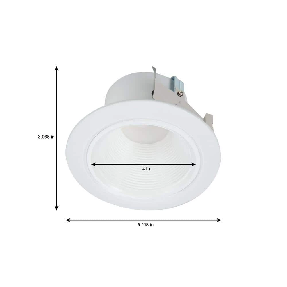 4 in. 3000K White Integrated LED Recessed Ceiling Light Retrofit Trim Deep Baffle for Low Glare Title 20 Compliant by Halo 5 4 in. 3000K White Integrated LED Recessed Ceiling Light Retrofit Trim Deep Baffle for Low Glare Title 20 Compliant by Halo - Image 3